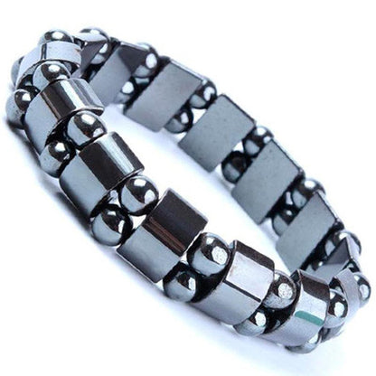 Magnetic Sugar Control Bracelet,Unisex Stylish Health Care Magnetic Black Stone Therapy Bracelet