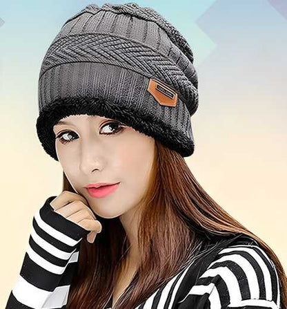 Woolen Unisex Beanie Cap For Winter