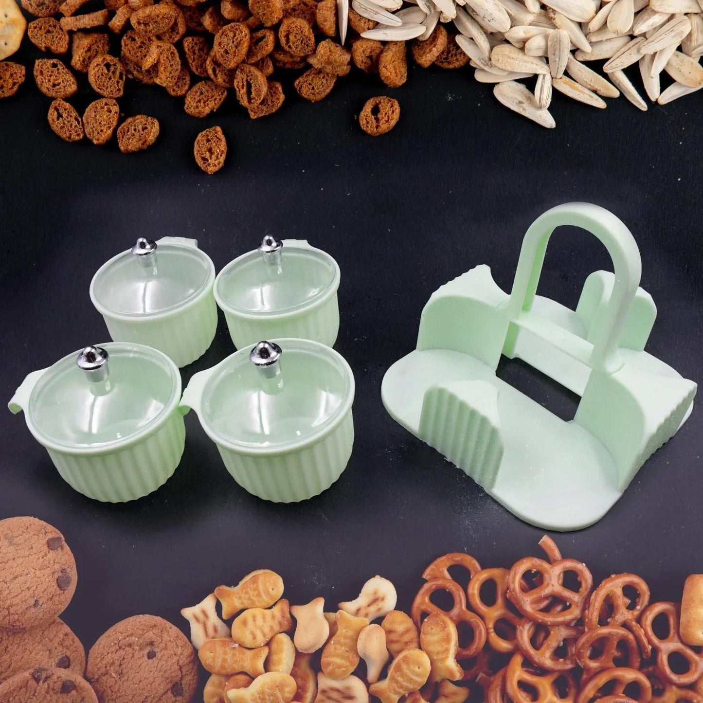 Multipurpose 4 pcs Storage Jar with Tray